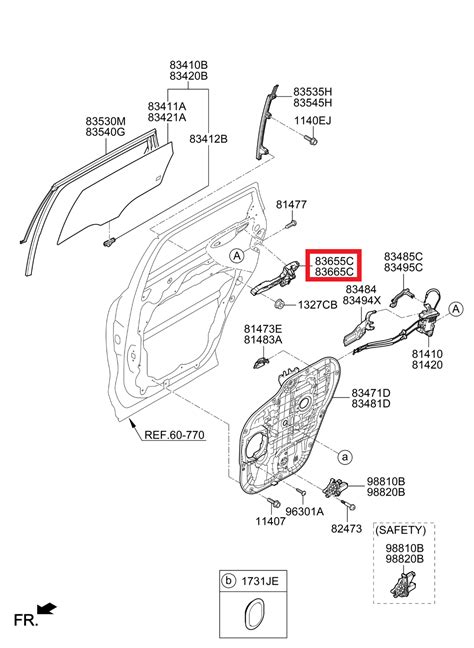 Genuine Oem C Base Assy Rr Dr O S Hdl Rh For Hyundai Kia Ebay