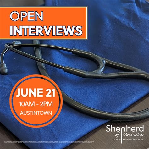 OPEN INTERVIEWS! Hiring all positions! - Shepherd of the Valley