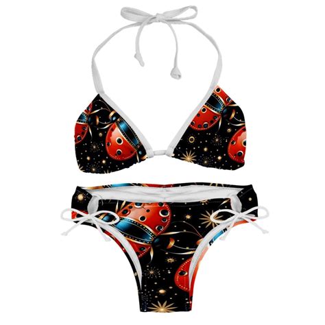 Seven Starred Ladybird Women S Detachable Sponge Adjustable Strap Bikini Set Swimsuit Two Pack