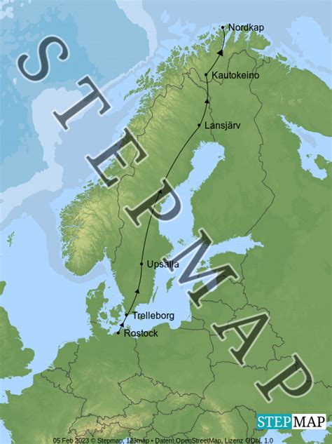 Stepmap Nordkap Reise Landkarte F R Norwegen