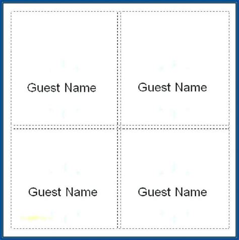 Printable Name Tent Template