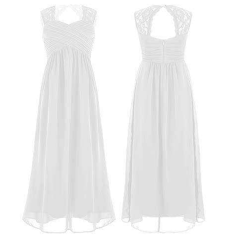 Ekidsbridal White Lace Heart Cutout Flower Girl Dress Mini Bride