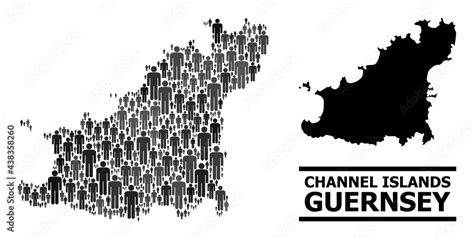 Map of Guernsey Island for demographics agitation. Vector nation ...