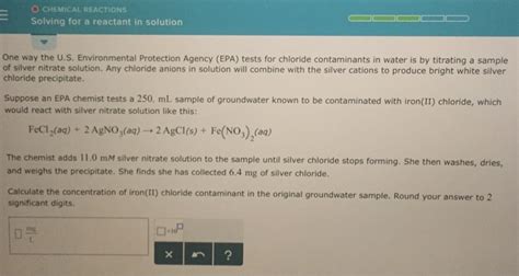 Solved The Chemist Adds 11mm Silver Nitrate Solution To The