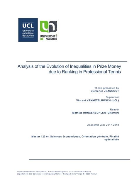 Analysis of the Evolution of Inequalities in Prize Money due to Ranking in Professional Tennis ...