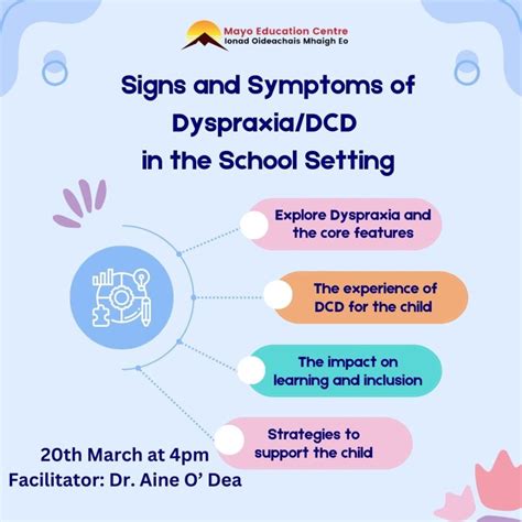 Signs And Symptoms Of Dyspraxiadcd In The School Setting Primary