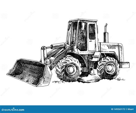 Hand Drawn Bulldozer Stock Vector Illustration Of Loader 149263172