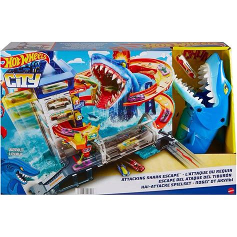 Bộ đồ chơi Hot Wheels City Shark Escape gồm 1 xe ô tô Hot Wheels đường đua Nemesis Based Ảnh