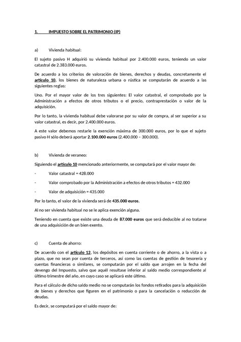 Examen Impuestos Autonomicos Exámenes De Fiscalidad Empresarial Docsity