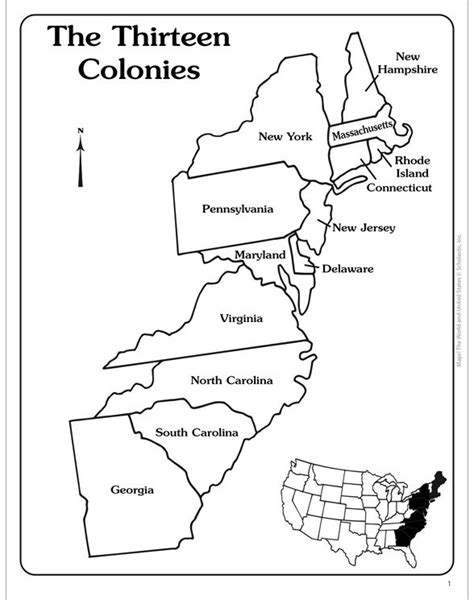 Maps Of The Thirteen Colonies Blank And Labeled Printable Maps 13