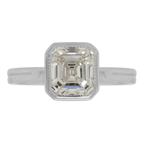 Platinum Solitaire Bezel Ring - Emily Chelsea