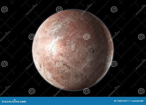 Makemake, Dwarf Planet Isolated on Black Background. 3D Render Stock Illustration - Illustration ...