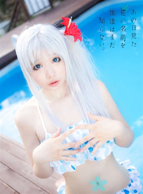 Animation New Honma Meiko Cosplay In Swimsuit