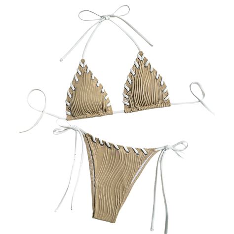 ChuanccWomens 2 Piece Swimsuits Triangle Bikini Women Two Piece Bikini Swimsuit Color Block