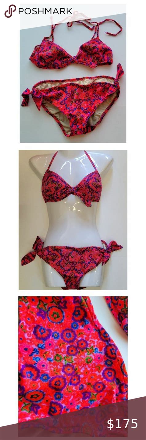 Vintage S Sears Jr Bazaar Bright Flower Bikini In Flower