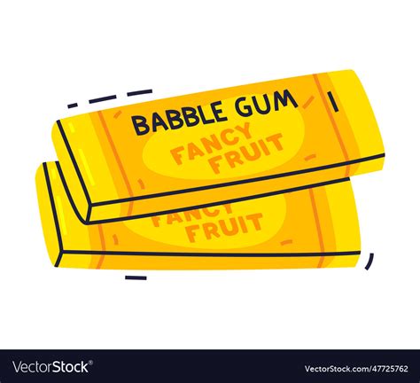 Fruit Yellow Bubble Gum As Sweet Chewing Vector Image