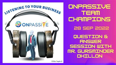 Onpassive Team Champions Sep Question Answer Session With Mr