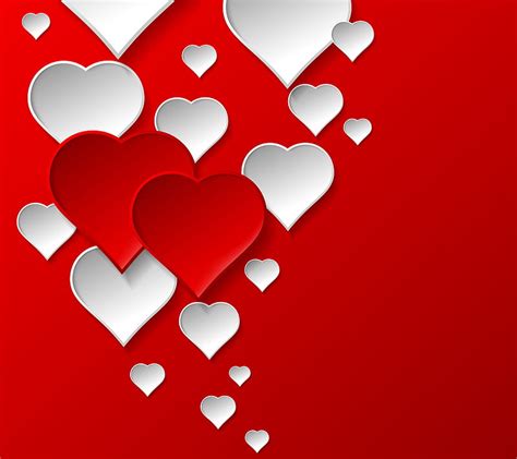 Love Abstract Vector Background Red White Love Hearts Hd Wallpaper