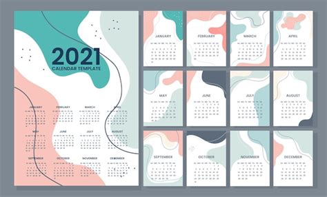 Premium Vector Abstract Colorful 2021 Calendar Template