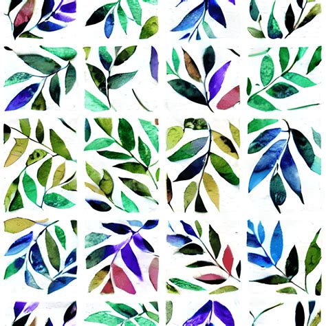 Many Watercolor Leaf Patterns · Creative Fabrica