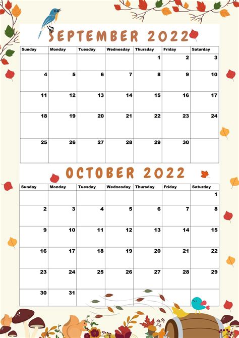 September And October 2022 Calendar Calendar Options September And