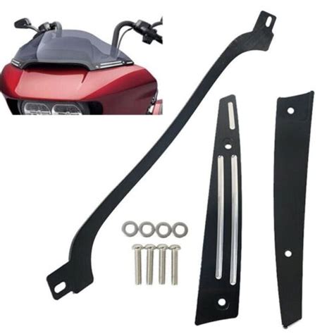 Black Aluminum Split Windshield Trim Kit For Harley Touring Road Glide