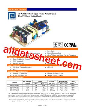 Psa Datasheet Pdf Phihong Usa Inc