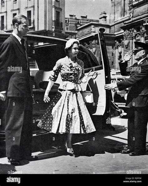 Queen Elizabeth II and the Duke of Edinburgh, arriving at Westminster Abbey, for ? Coronation ...