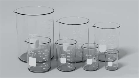 3d Asset Laboratory Beaker Set Cgtrader