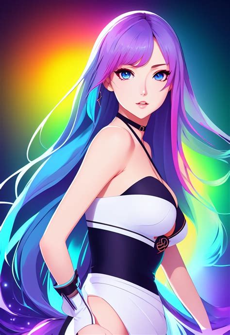 Rainbow Anime Girl by Unlistedz on DeviantArt