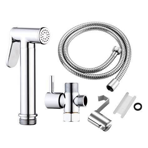 Luxe Bidet Premium Handheld Bidet Sprayer Set For Toilet Complete Accessories Polished Chrome