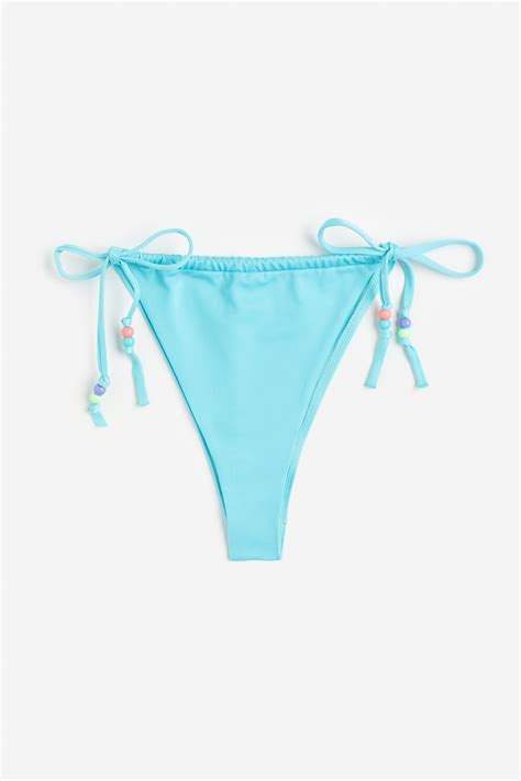 Brazilian Bikini Bottoms Regular Waist Turquoise Ladies Handm Us