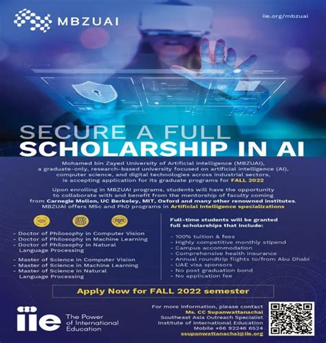 AI Research Scholarship From Mohamed Bin Zayed University Of Artificial