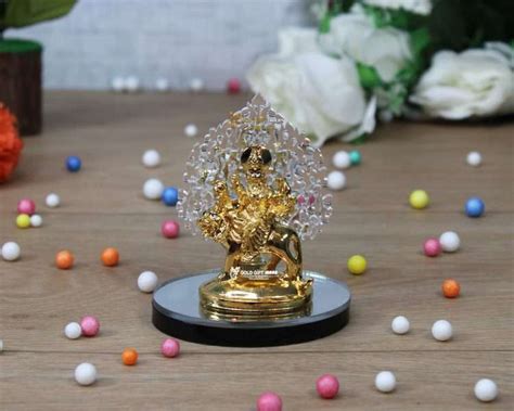 - GOLDGIFTIDEAS 24K Gold Plated Durga Maa Idol with Tree Showpiece ...