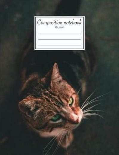 Composition Notebook Cute Cat Notebook Cat Wide Ruled Notebook With