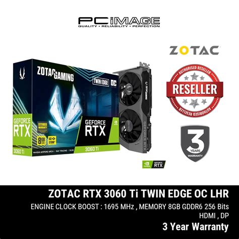 ZOTAC GAMING GEFORCE RTX 3060 TI TWIN EDGE OC 8GB DDR6 (LHR) GRAPHIC ...