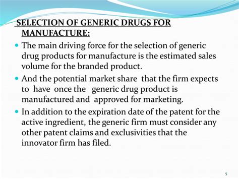 Generic Drugs Product Development Ppt