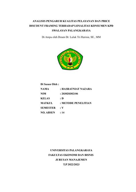 Contoh Latar Belakang Skripsi Analisis Pengaruh Kualitas Pelayanan Dan Price Discount Framing