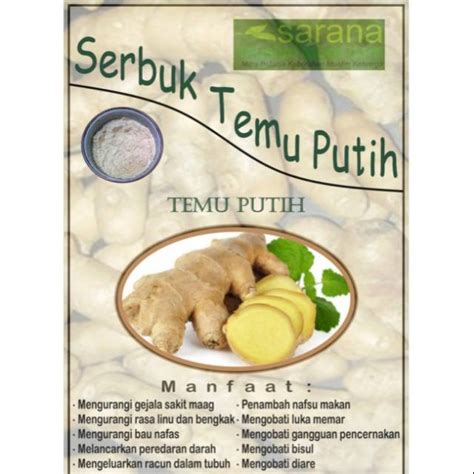 Jual Serbuk Bubuk Temu Putih Asli Kemasan Gr Kaya Manfaat