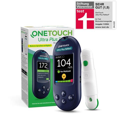 OneTouch Ultra Plus Reflect Blutzucker Messgerät mg dl I Stiftung