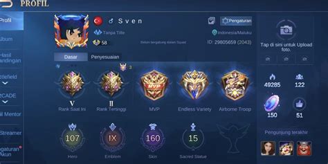 Mobile Legends Account Max Heroes And All Emblems Zodiac Helcurt