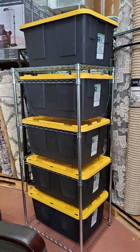 New Saferacks Storage Bin Rack Include Five 27 Gallon Bins