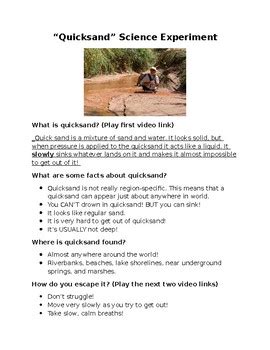 Quicksand Lesson And Science Experiment/Demonstration by AiyonaA