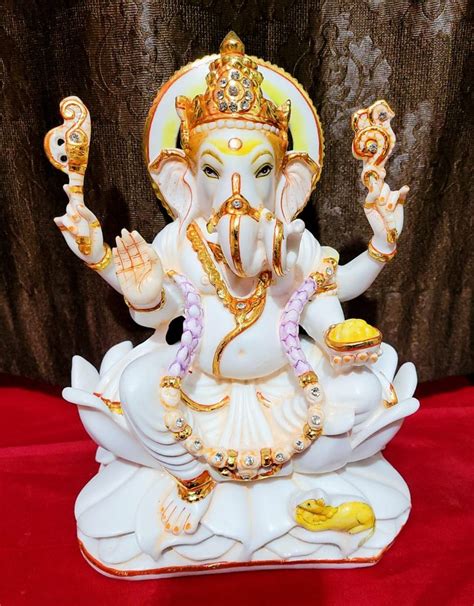 White Inch Fiber Ganesha Statue At Rs In Jaipur Id