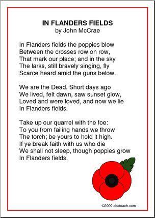 Free Printable In Flanders Field Poem