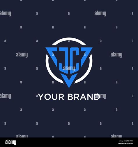 JC Monogram Logo With Triangle Shape And Circle Design Vector Stock