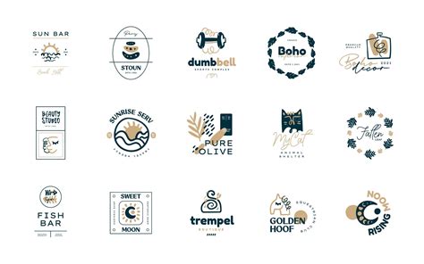 Premium Vector Boho Logo Design Templates Collections Doodle Bohemian Icons And Symbols Set