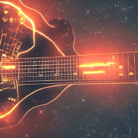 Skeletal Electric Guitar Cosmic Guitar Strings Cinematic Lighting 3d Prop Art · Creative Fabrica