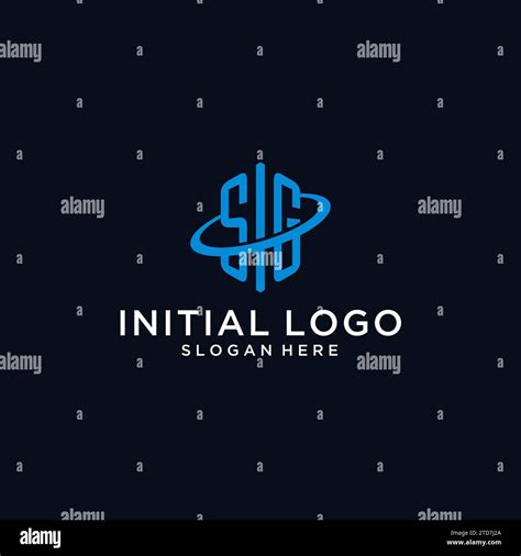sg initial monogram logo  hexagonal shape  swoosh design ideas