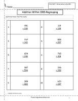 CCSS 2 NBT 7 Worksheets Addition And Subtraction Within 1000 Worksheets